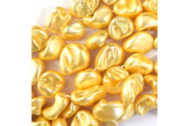 15mm - 20mm yellow shell pebble nugget beads 15" strand