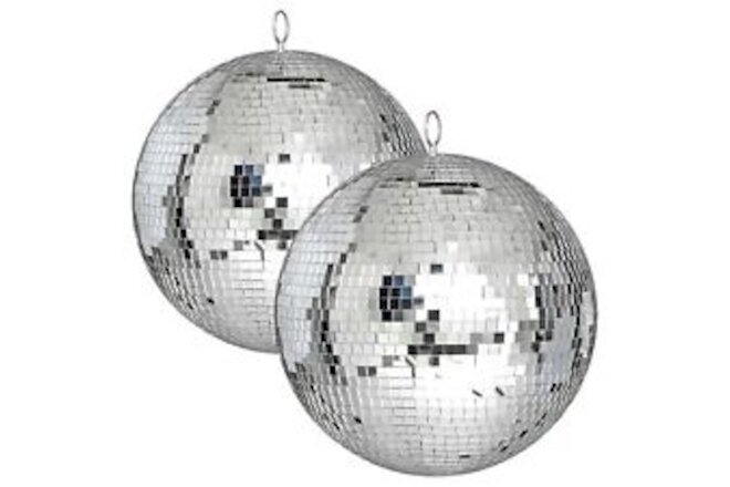12" Mirror Ball Glass Disco Dance Party KTV Stage Halloween Haunted House 2 Pack