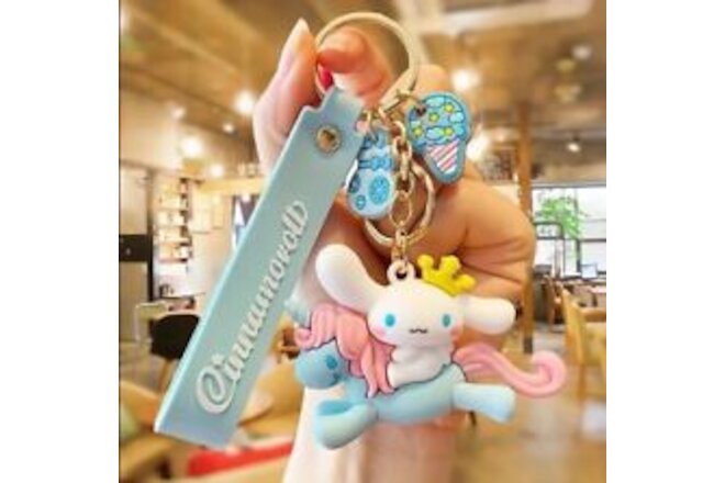 Sanrio Cinnamoroll Action Figure Keychain  Bag Pendant Key Ring Hello Kitty