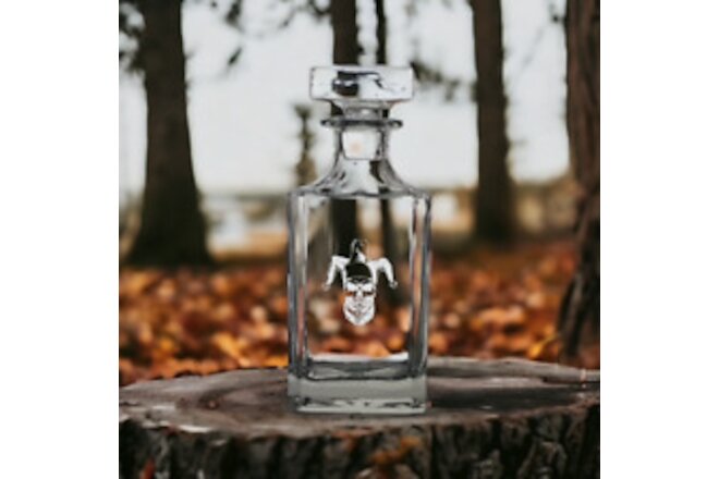 Skull Jester Decanter 26 Oz Bourbon Whiskey Premium Glass Personalize Joker NEW