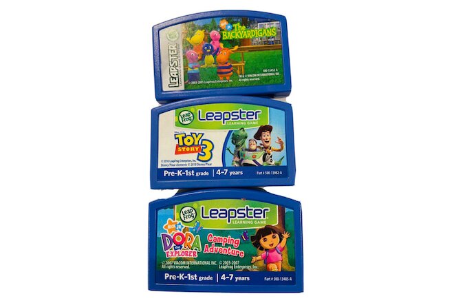 Lot of 3 Leap Frog Leapster Games Nick Dora Explorer Toy Story 3 Backyardigans