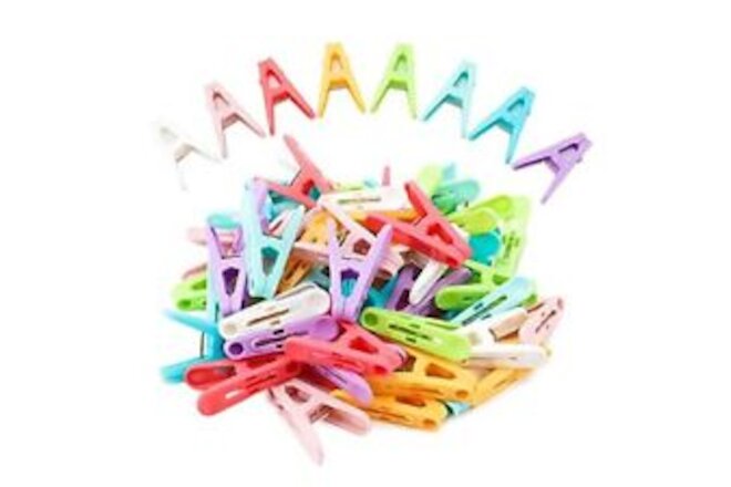 56 PCS Clothespins Plastic Colorful Small Clips, 8 Bright Colors 8 Colors