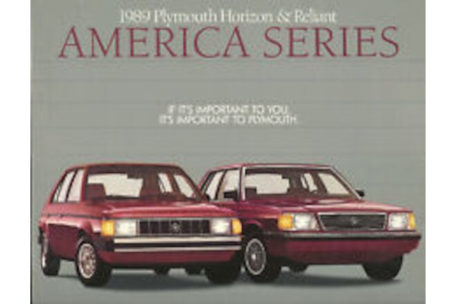 1989 Plymouth RELIANT & HORIZON Brochure:AMERICA,K,