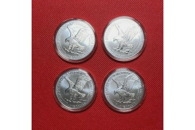 2022  SILVER EAGLE (4) COINS UNCIRCULATED SHIPPED IN AIR TIGHT CAPSULE! AWESOME!
