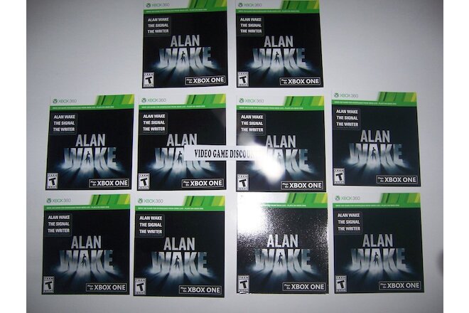 Qty 10 - WHOLESALE DLC CODES Xbox 360 Xbox One - Alan Awake Game