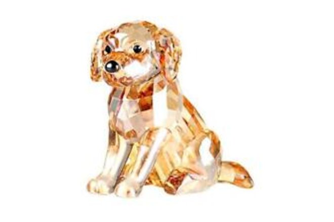Crystal Labrador Dog Puppy Figurine Animals Lovely Craft Home Decor Gold