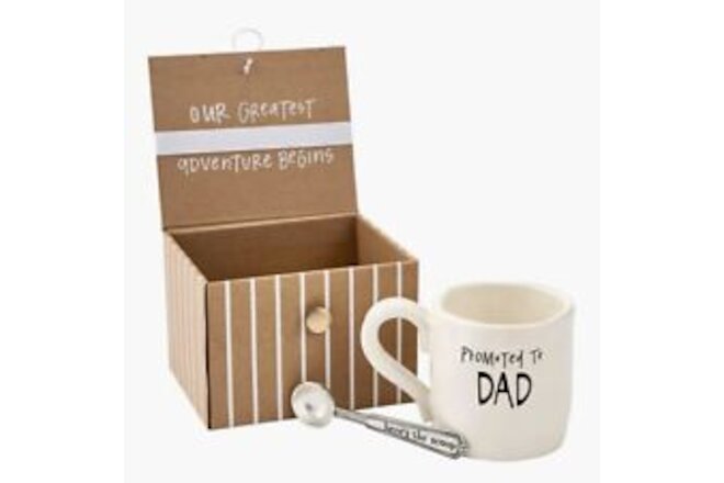 Mud Pie New Daddy Baby Announcement Coffee 2 Piece Gift Set Cup & Scoop