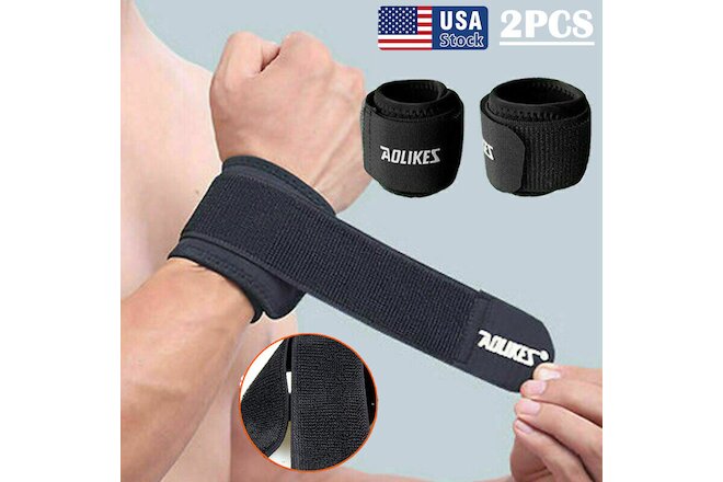 2x Wrist Band Support Bandage Brace Compression Carpal Tunnel Splint Pain Relief