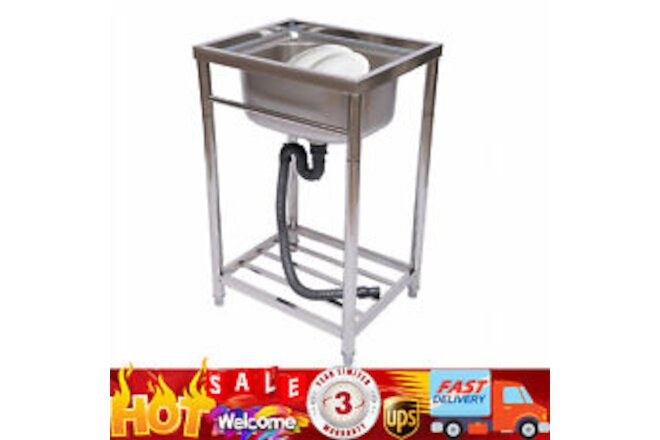 Commercial Kitchen Utility & Prep Sink 1Compartment Single Bowl Stainless Steel