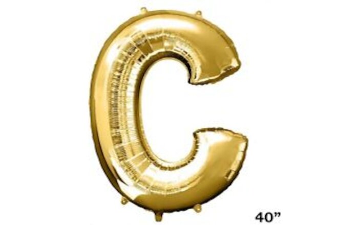 40" GOLD Letter C Mylar Foil Balloon 1 pc Party BackDrop Decorations Supply