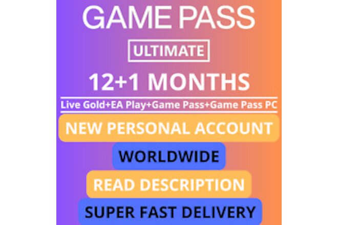 🔥Xbox Game Pass Ultimate 12+1 months ✔️whole period at once✔️READ DESCRIPTION