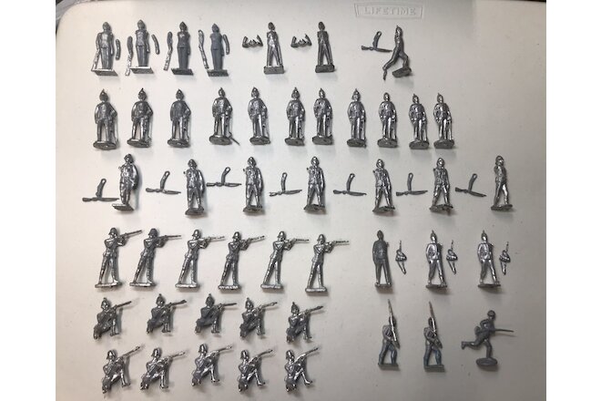 Vintage Lead Soldiers M4, lot of 47, British or German w/helmets unpainted