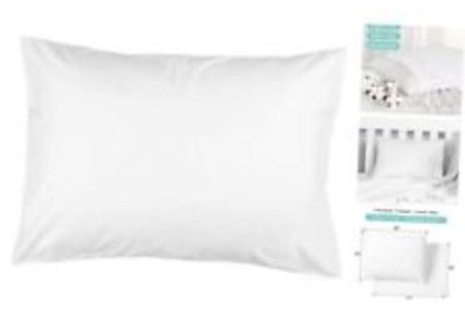 Toddler Bed Pillow with Pillowcase, Ergonomic 13x18 Inch (Pack of 1) White