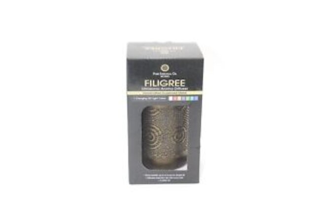 Filigree Pure Essential Oil Works Ultrasonic Aroma Diffuser Sculptured Metal LED