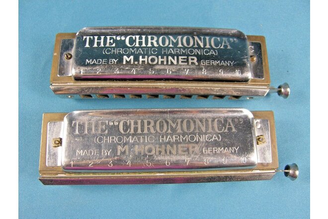 -LOT of 2- Vintage M HOHNER THE "CHROMONICA" in *C* Note Both Sound GREAT!!!!