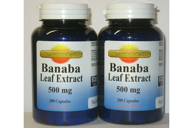 2x Banaba Leaf Extract 500mg 400 capsules total