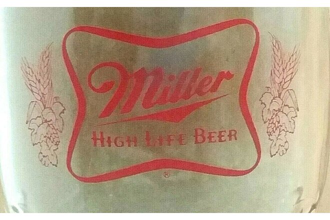 4 Vintage Miller High Life Beer Goblet Glasses Stemmed Chalice Summer Home Bar