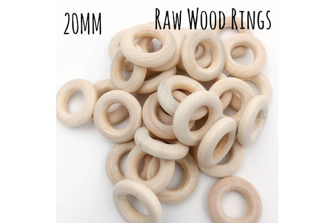 10x 20mm natural wood rings unfinished round timber ring jewellery wooden raw