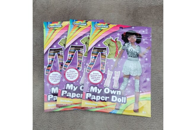 3 My Own Paper Doll Creative Kids Sticker Sheets Party Prize Basket Filler Gift