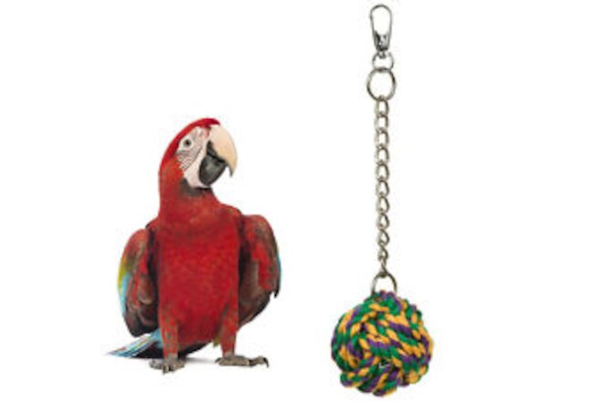 Bird Parrot Cotton Rope Chain Ball Hanging Cage Decor Pet Climbing Chew Toy 35