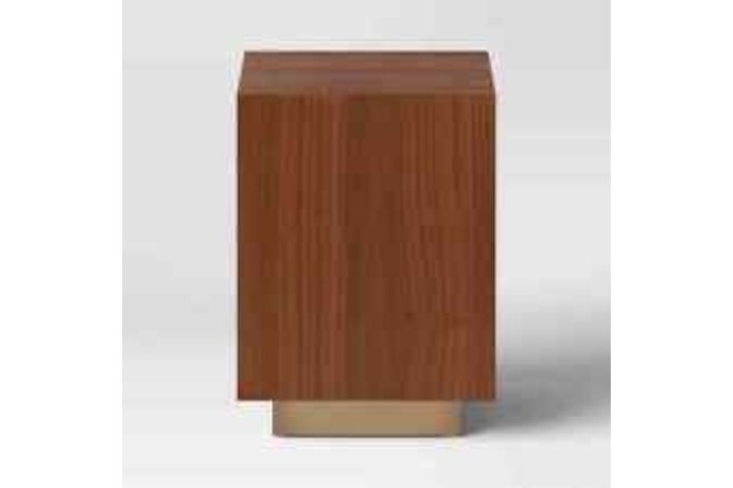 Wood and Metal Plinth Accent Table - Threshold™