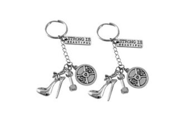 Gym Keychain for Women, 2Pcs Workout Gifts Llaveros Para Mujer Dumbbell
