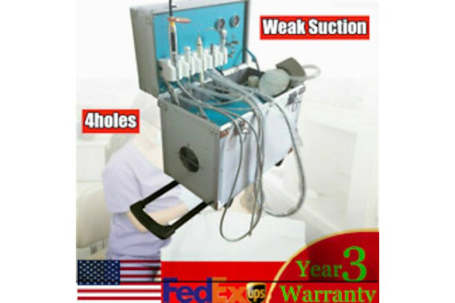 Portable Dental Delivery Unit w/Suction Air Compressor LED Curing Light 4 Holes