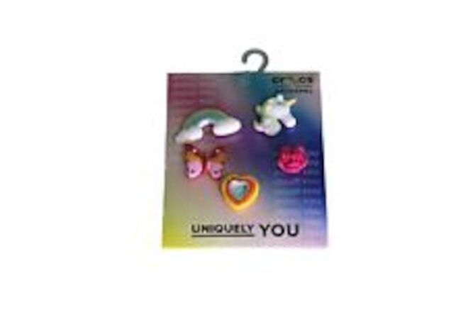 Crocs Uniquely You Jibbitz Rainbow Unicorn Butterfly Rose 5 Pack