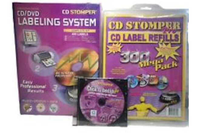 CD Stomper CD/DVD Labeling System Kit W/ Label Refill And Design Software