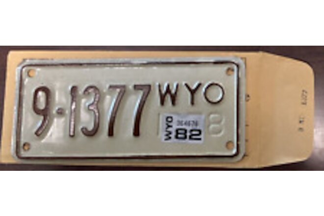 1982 Wyoming Motorcycle License Plate