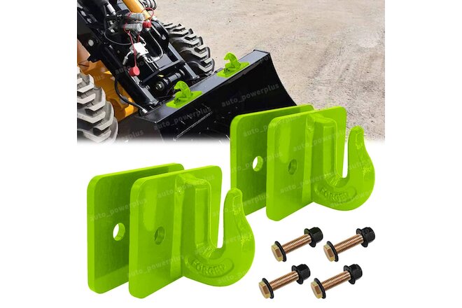 2x 3/8" Bolt On Grab Chain Hooks For Skid Steer Loader Tractor Bucket Heavy Duty