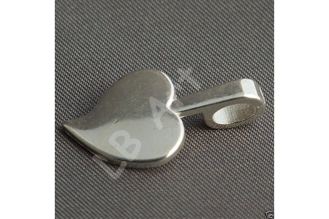 25 pack AANRAKU Small Silver Plated Heart Pendant Bails