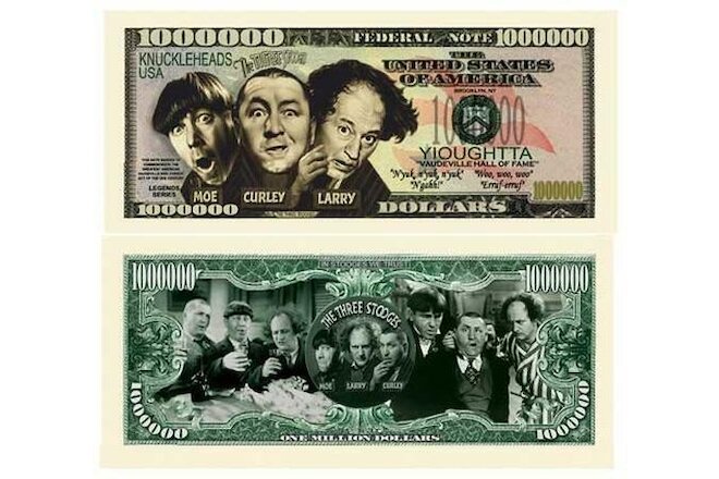 Three Stooges Funny Money 50 Pack Collectible 1 Million Dollar Bills Novelty