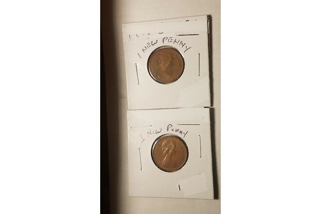 1971 & 1976 One Cent, 1c, Elizabeth II Beautiful Detail