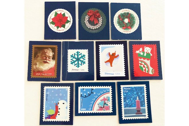 USPS Promo Stamp Magnet XMAS Lot10~Snowman,Santa,Ezra Jack Keats"Snowy Day"Peter