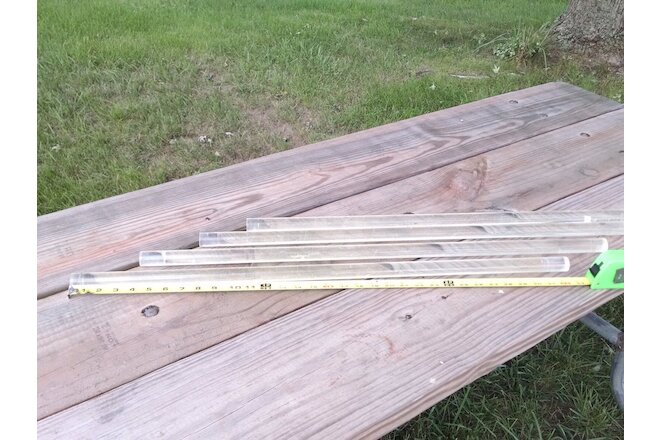 TWO CLEAR CAST ACRYLIC RODS 1" DIAMETER 38"  LONG --BUY IT NOW