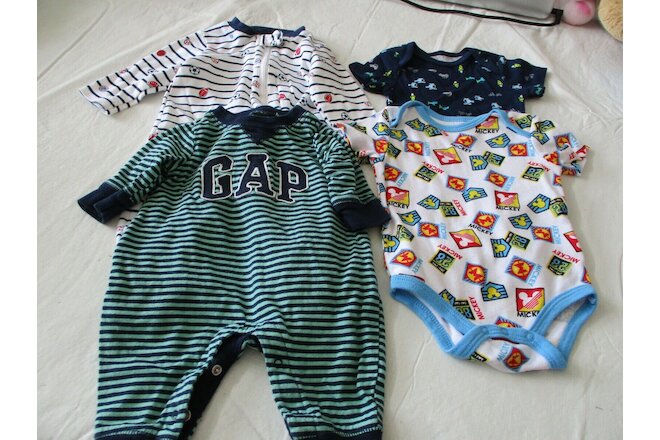 LOT (4) BOYS OUTFITS & TOPS LITTLE ME, GAP, DISNEY, CARTERS SIZE 3 MOS FREE SHIP