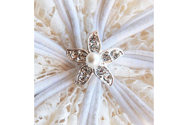 10 Starfish Diamante Rhinestone Crystal Pearl Button