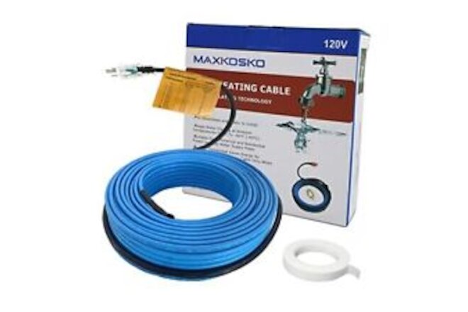 6Ft. 120V Heat Tape for Water Pipes, Self-Regulating Heating Cable for 6 Feet