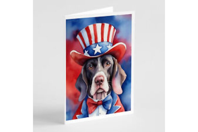 Pointer Patriotic American Greeting Cards Envelopes Pack of 8 DAC5774GCA7P