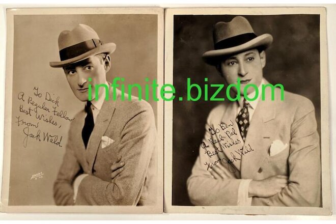 Jack Wald - Lot of 2 Vintage Autographed Vaudeville Photos; Burlesque
