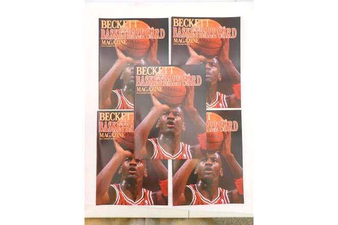 Lot of (5) 1990 Beckett Basketball Card Magazine Michael Jordan 1st Issue