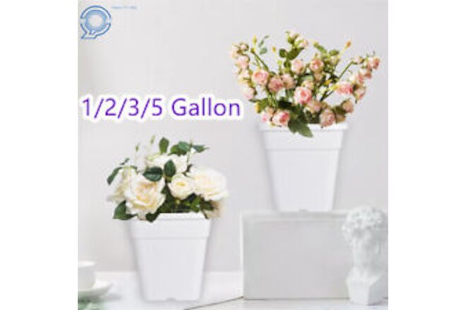1/2/3/5 Gallon 10PCS Re-Usable Square Nursery Pot Plastic Grow Pots Plant Garden