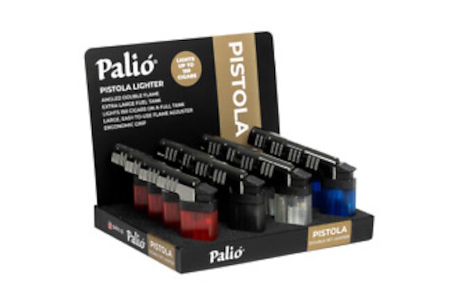 Palio Pistola Lighters Assorted Colors (Red, Black, Clear & Blue)