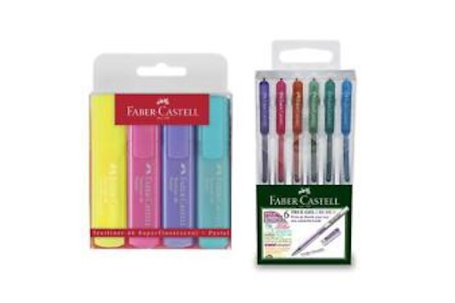 Faber-Castell Back to School Planner Pack - 6 Colored Pens and 4 Pastel Highl...