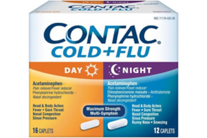 Cold + Flu Acetaminophen Day & Night Multi-Symptom 28 Caplets Combo Pack