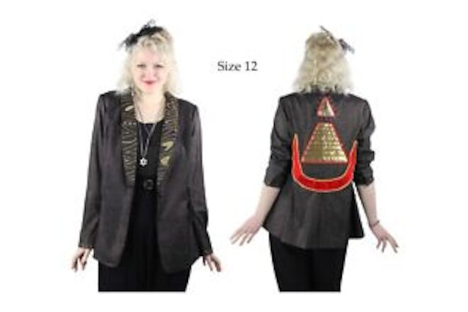Desperately Seeking 80s Pyramid Style Size 12 Black Glimmer Susan Jacket - NWT