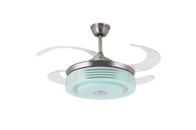 42" Bluetooth Ceiling Fan Lamp 7-Color LED Chandelier Fixture w/ Speaker Remote