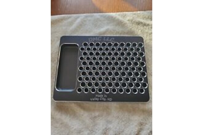 CNC machined aluminum Reloading tray.  Black anodized.  Mag/.308 Made in USA