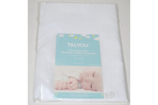 New TILLYOU White Easy Care Microfiber Toddler 14.5"x 20" Pillowcases Pack of 2